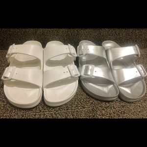 MIA Jasmin slide sandals. Silver. Size 9.